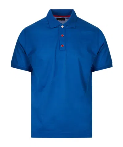 Kiton Short-sleeve Polo Shirt In Blue
