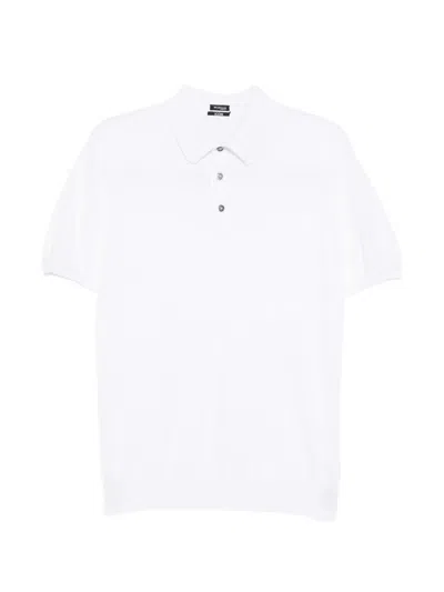 Kiton Button Short-sleeve Polo Shirt In White