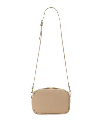 Kiton Shoulder Bag With Logo In Light Grey
