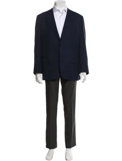 Pre-owned Kiton Silk Blazer In Blue