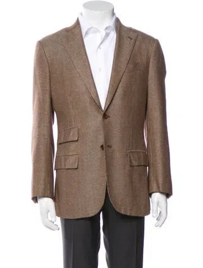 Pre-owned Kiton Silk Blazer In Neutrals