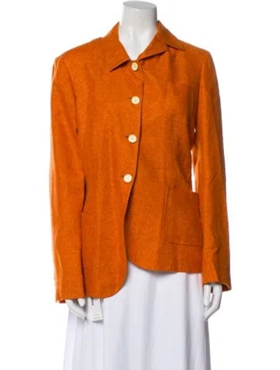 Pre-owned Kiton Silk Blazer In Orange