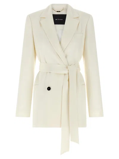 Kiton Silk Blazer In White