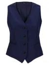 Kiton Silk Cashmere Vest Gilet Blue In Blue