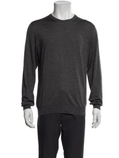 Pre-owned Kiton Silk Crew Neck Pullover In Gray