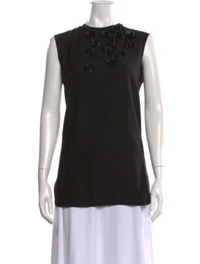 Pre-owned Kiton Silk Crew Neck Top In Black