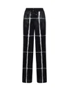 Kiton Grid-print Drawstring Trousers In Black
