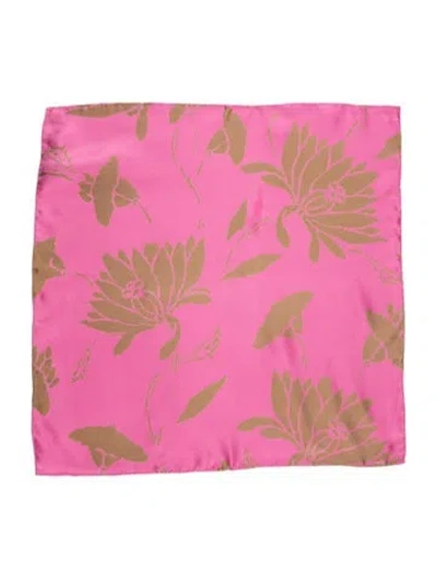 Pre-owned Kiton Silk Floral Print Scarf In Pink