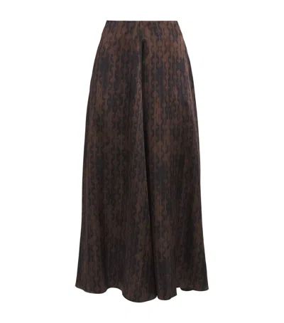 Kiton Silk Geometric Midi Skirt