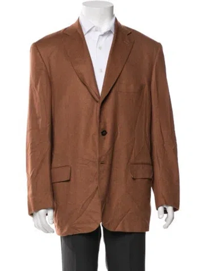 Pre-owned Kiton Silk Jacket In Brown