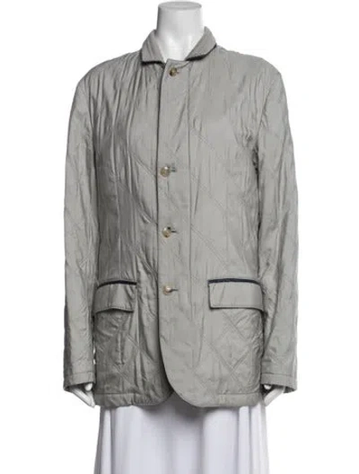 Pre-owned Kiton Silk Jacket In Grey