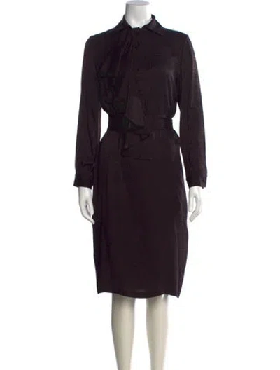Pre-owned Kiton Silk Knee-length Dress In Black