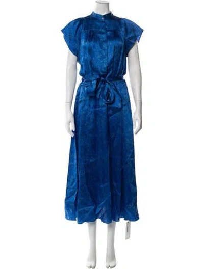 Pre-owned Kiton Silk Long Dress In Blue