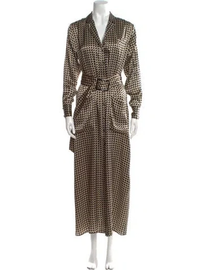 Pre-owned Kiton Silk Long Dress In Multi