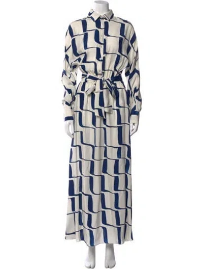 Pre-owned Kiton Silk Long Dress In Multi