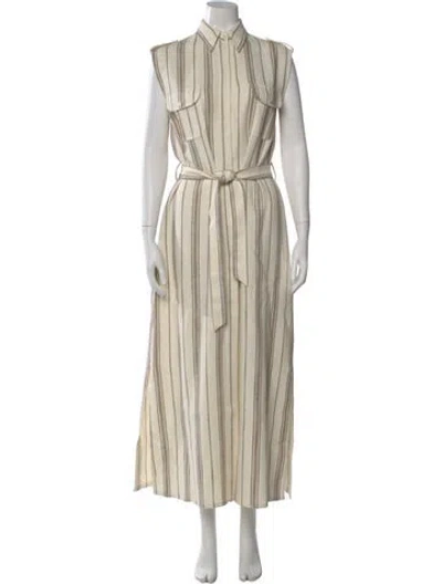 Pre-owned Kiton Silk Long Dress In Neutral