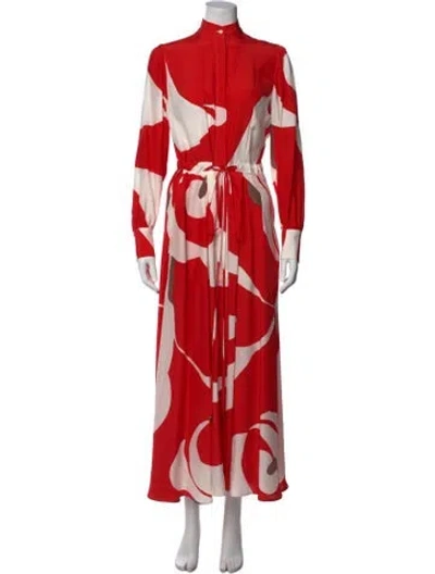 Pre-owned Kiton Silk Long Dress In Red