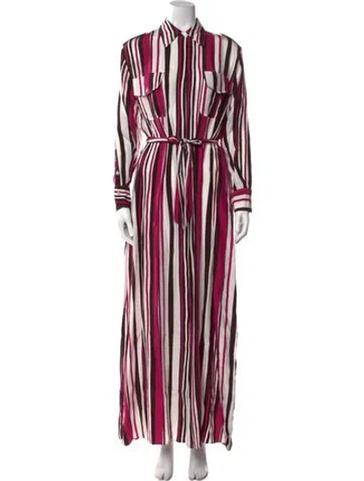 Pre-owned Kiton Silk Long Dress W/ Tags In Multi
