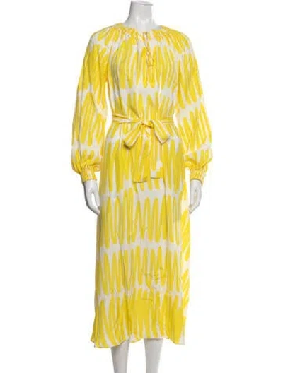 Pre-owned Kiton Silk Long Dress In Yellow