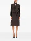 Kiton Silk Midi Dress In Brown