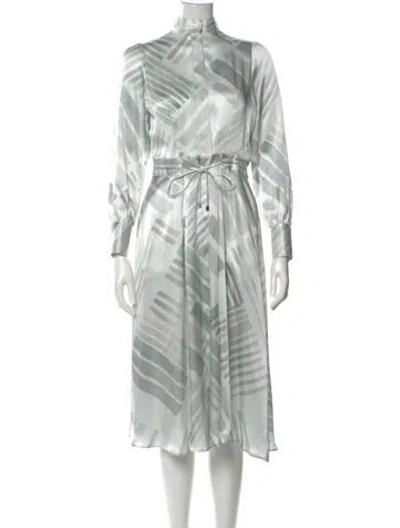 Pre-owned Kiton Silk Midi Length Dress In Green