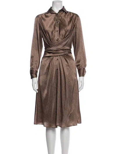 Pre-owned Kiton Silk Midi Length Dress In Multi