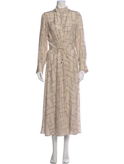 Pre-owned Kiton Silk Midi Length Dress In Neutral