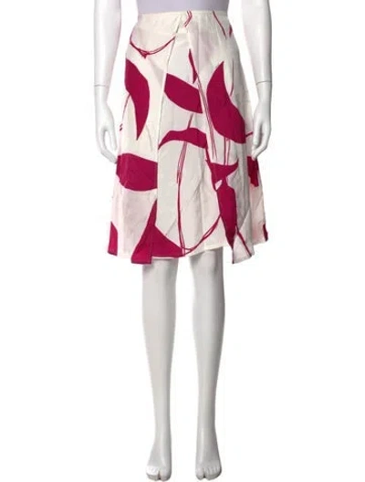 Pre-owned Kiton Silk Midi Length Skirt In White