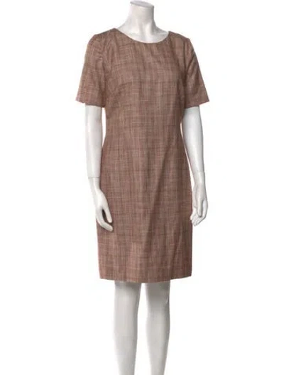 Pre-owned Kiton Silk Mini Dress In Brown