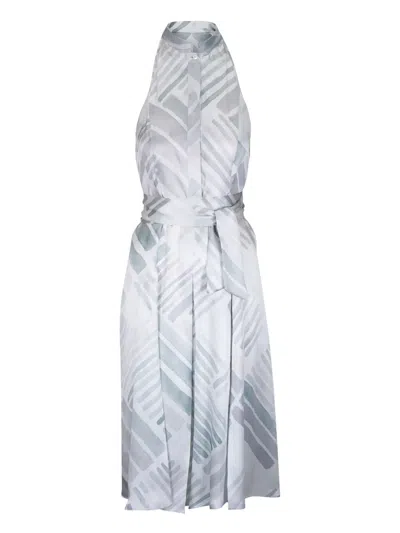 Kiton Silk Mini Dress In Grey