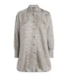 Kiton Silk Patterned Oversized Shirt In Gray