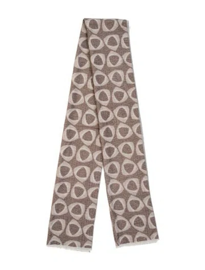 Pre-owned Kiton Silk Patterned Scarf In Brown
