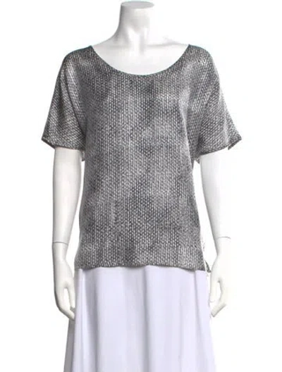 Pre-owned Kiton Silk Patterned Top In Multicolor
