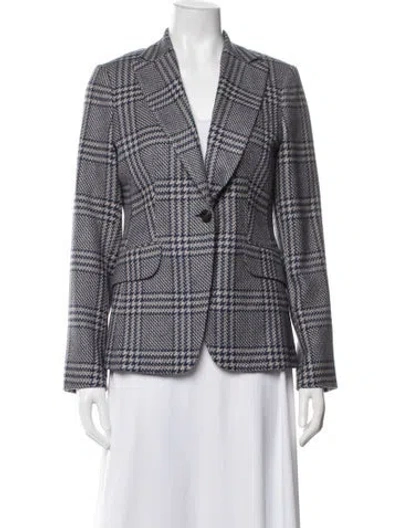 Pre-owned Kiton Silk Plaid Print Blazer In Multicolor