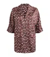 Kiton Silk Printed Blouse In Brown