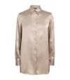 Kiton Silk Printed Shirt In Brown
