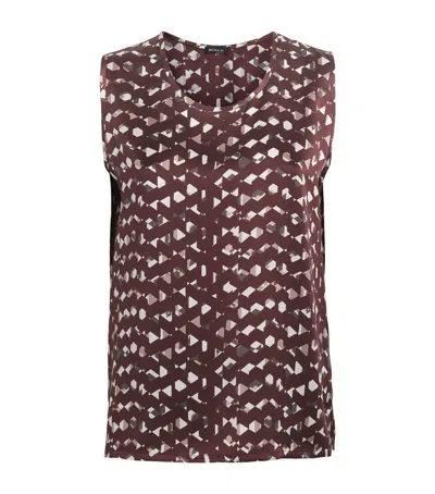 Kiton Silk Printed Sleeveless Top In Multi