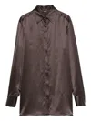 Kiton Silk Shirt In Brown