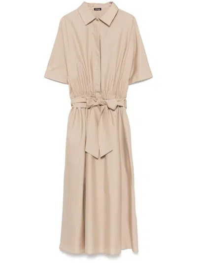 Kiton Silk Shirt Dress In 中性色