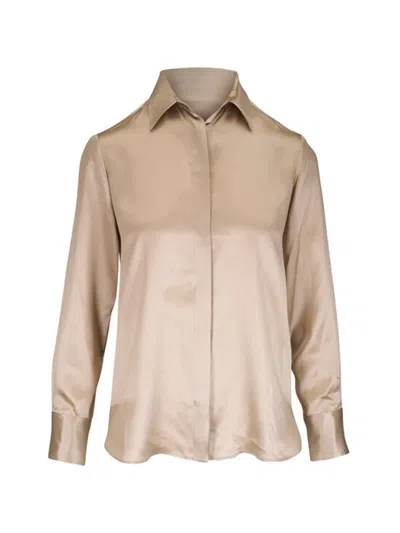 Kiton Silk Shirt In Brown