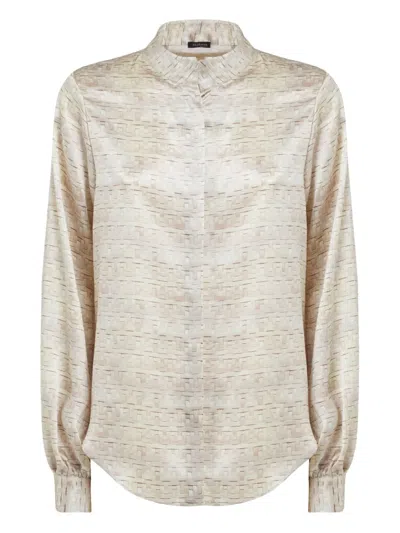 Kiton Silk Shirt In Neutrals