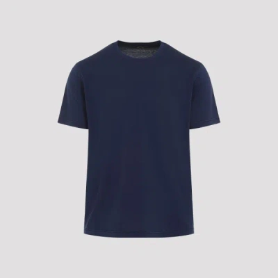 Kiton Short-sleeved Silk T-shirt In Blue