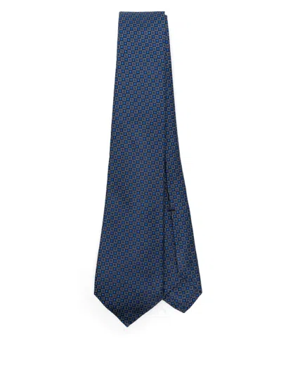 Kiton Silk Tie In Blue