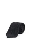Kiton Textured Tie In Black