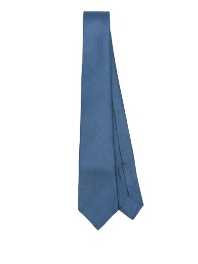 Kiton Silk Tie In Blue