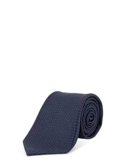 Kiton Silk Tie In Blue