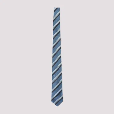 Kiton Wide Tie Diagonal Striped Pattern Design In Blue