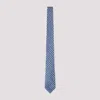 Kiton Slim Tie Pointed Tip Floral Pattern In Blue