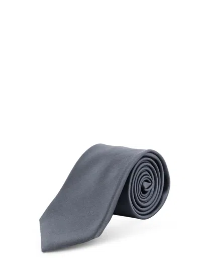 Kiton Silk Tie In Blue