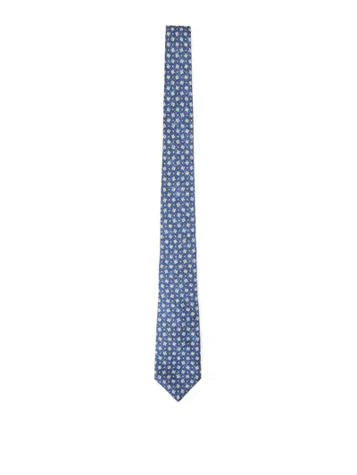 Kiton Silk Tie In Blue